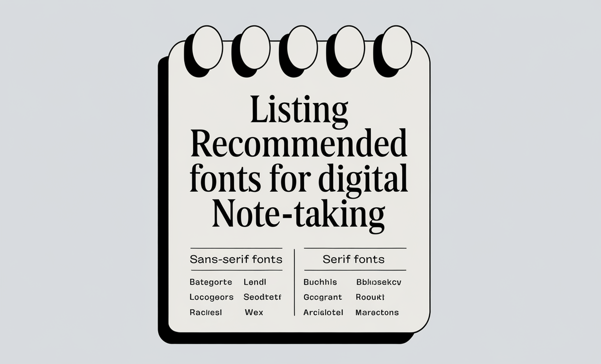 Listing Recommended Fonts For Digital Note-Taking