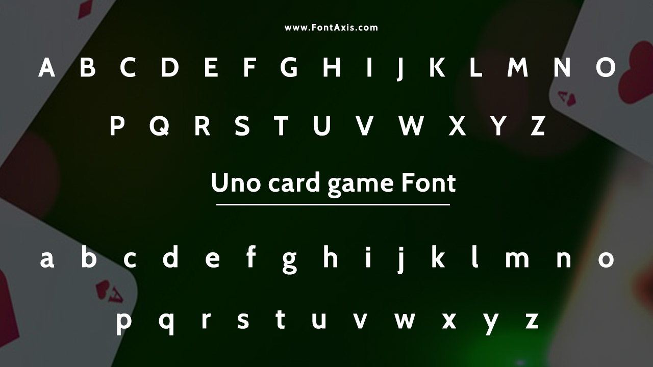 Uno Card Game Font Family Includes