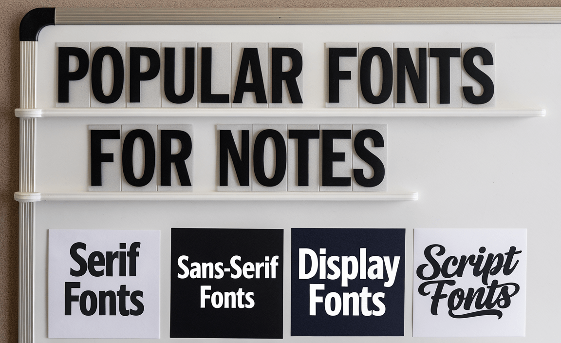 Popular Fonts for Notes