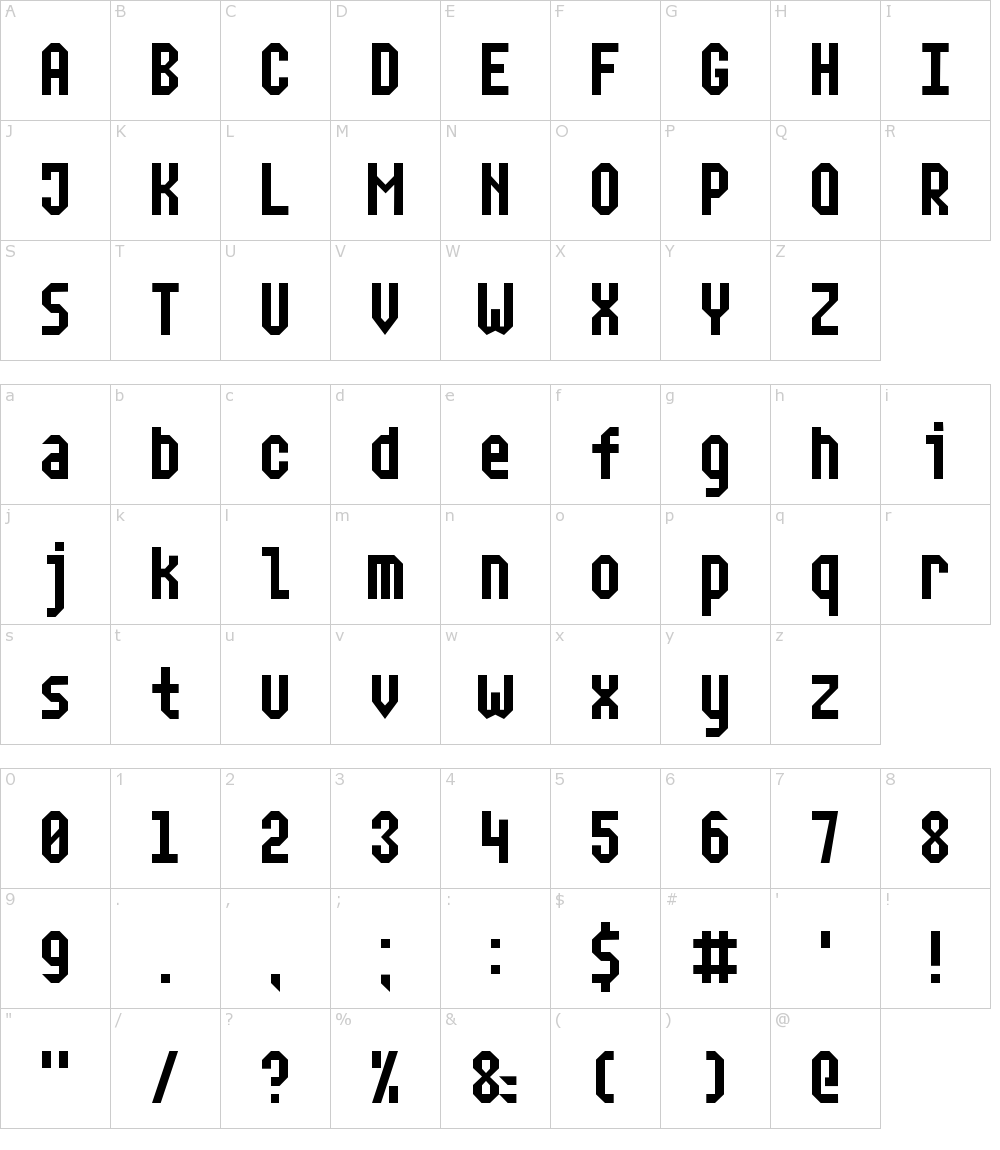 Narrow Rectangle7 Font Download