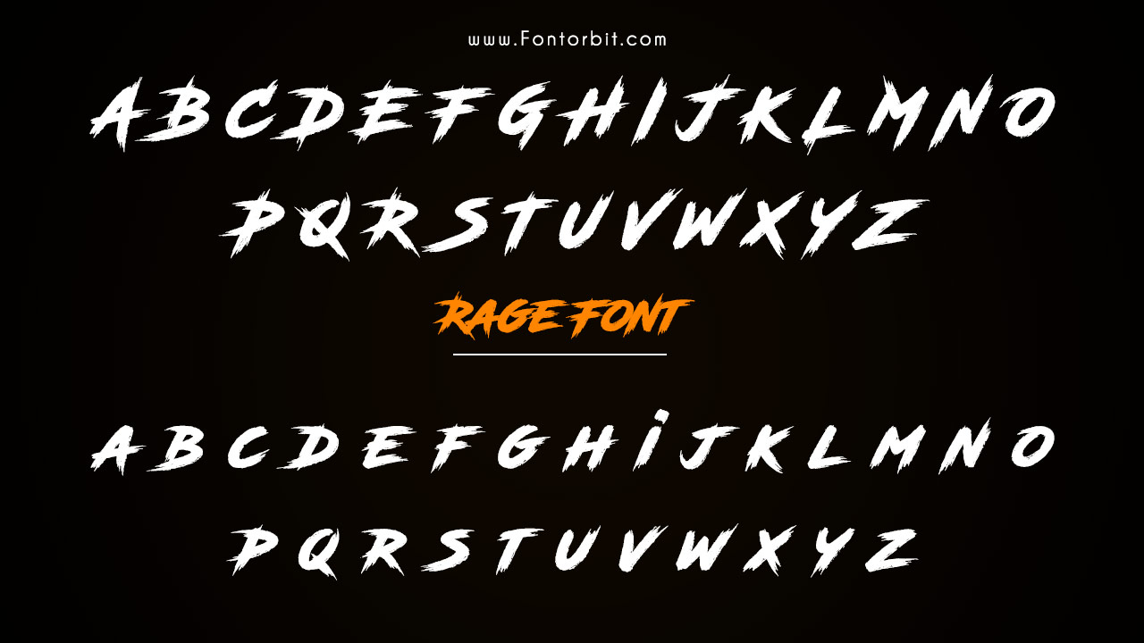 The Rage Font Family Includes