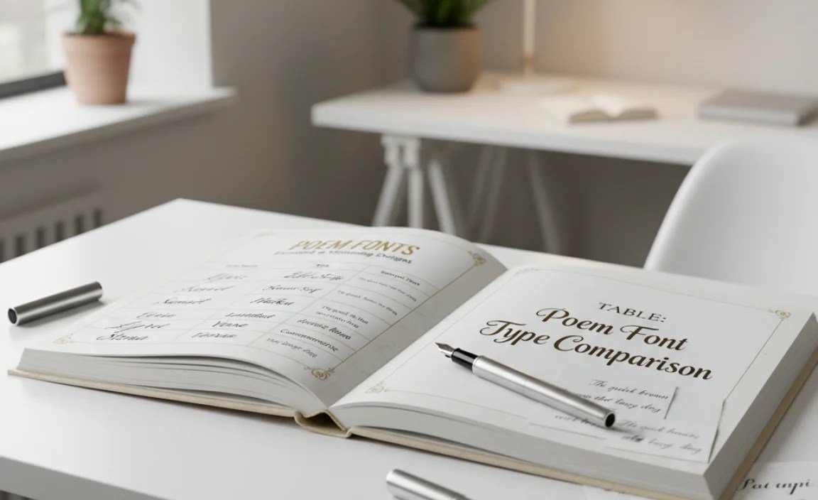 Table: Poem Font Type Comparison
