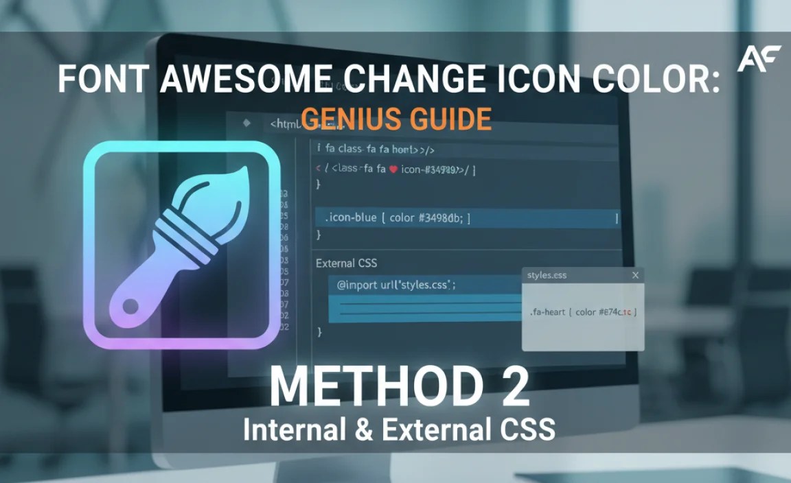 Method 2: Changing Icon Color with Internal &amp; External CSS