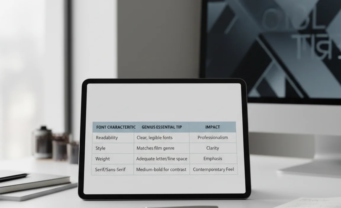 Table: Comparing Credit Font Characteristics