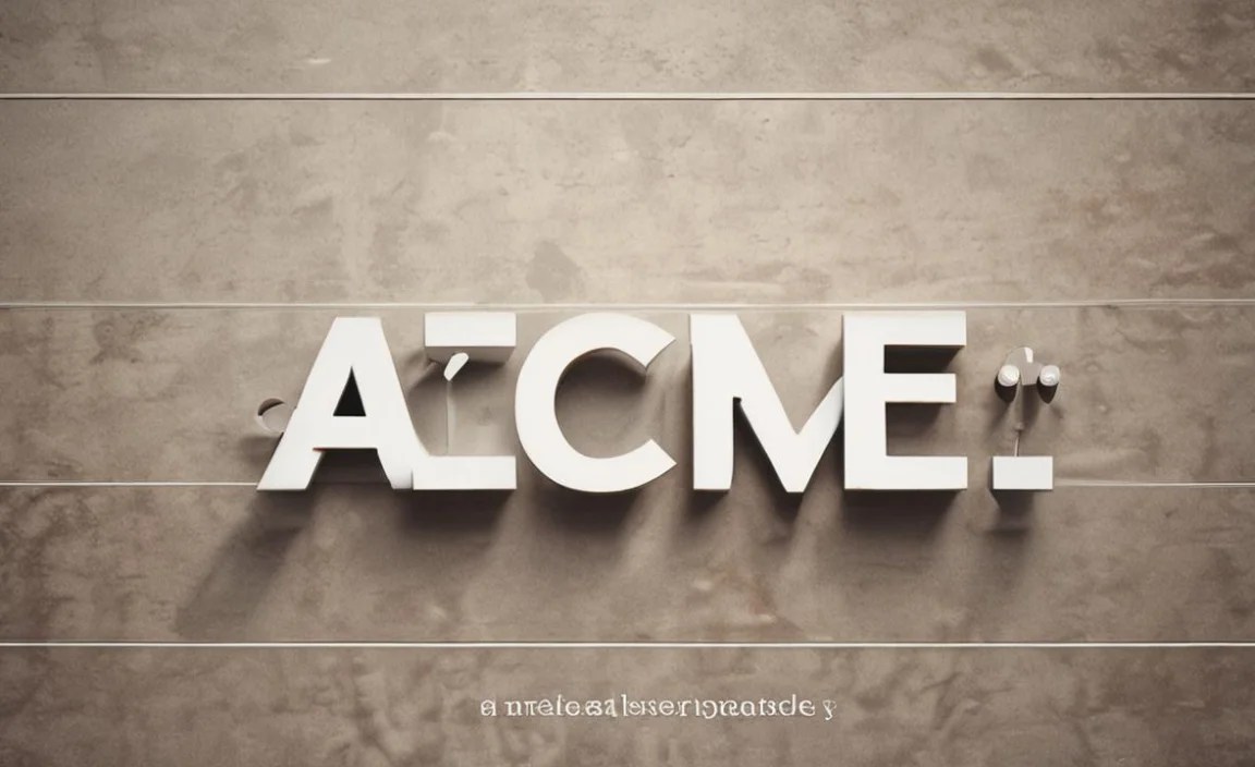 Acme Font Character Map: