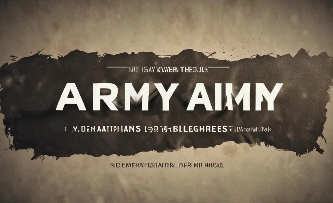 Army Font Info Table: