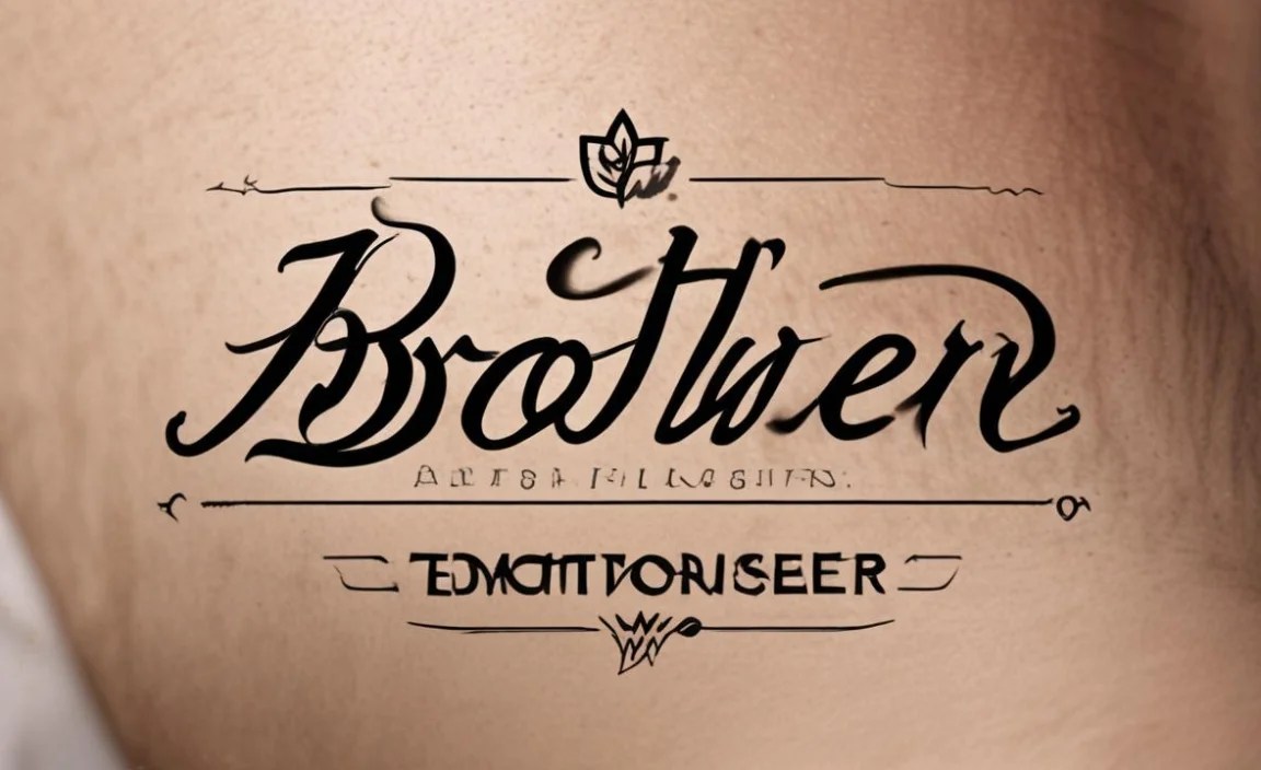 Brother Tattoo Font Character Map: