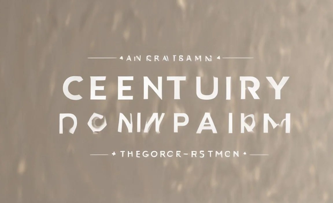Century Font Info Table: