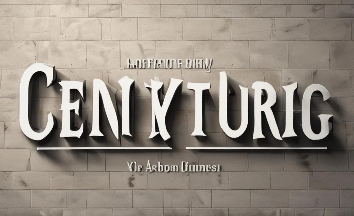Century Gothic Font Character Map:
