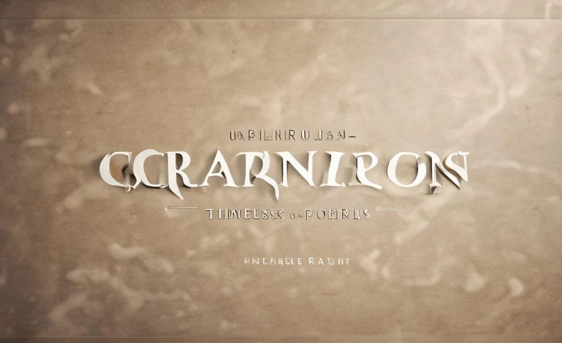 Granjon Roman Font Character Map: