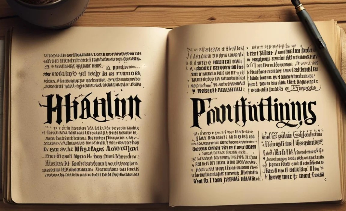 Harry Potter Font Info Table: