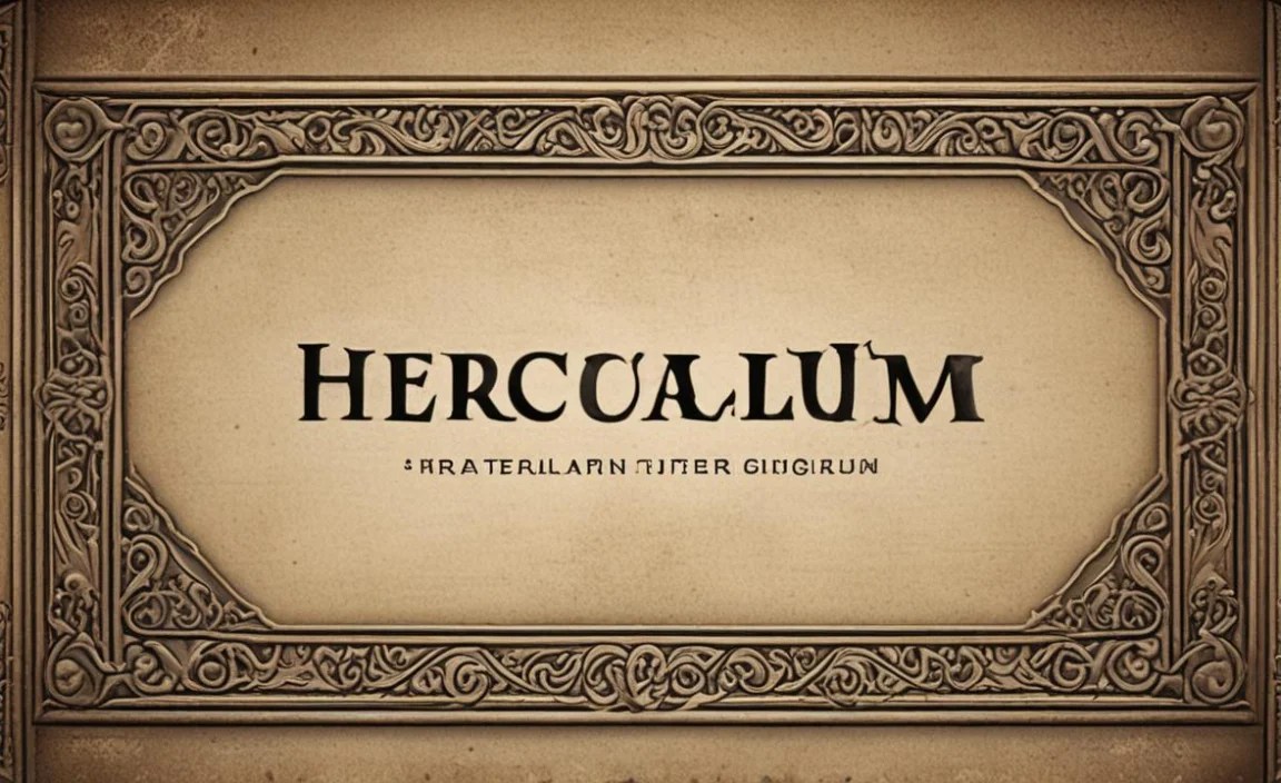 Herculanum Font Character Map: