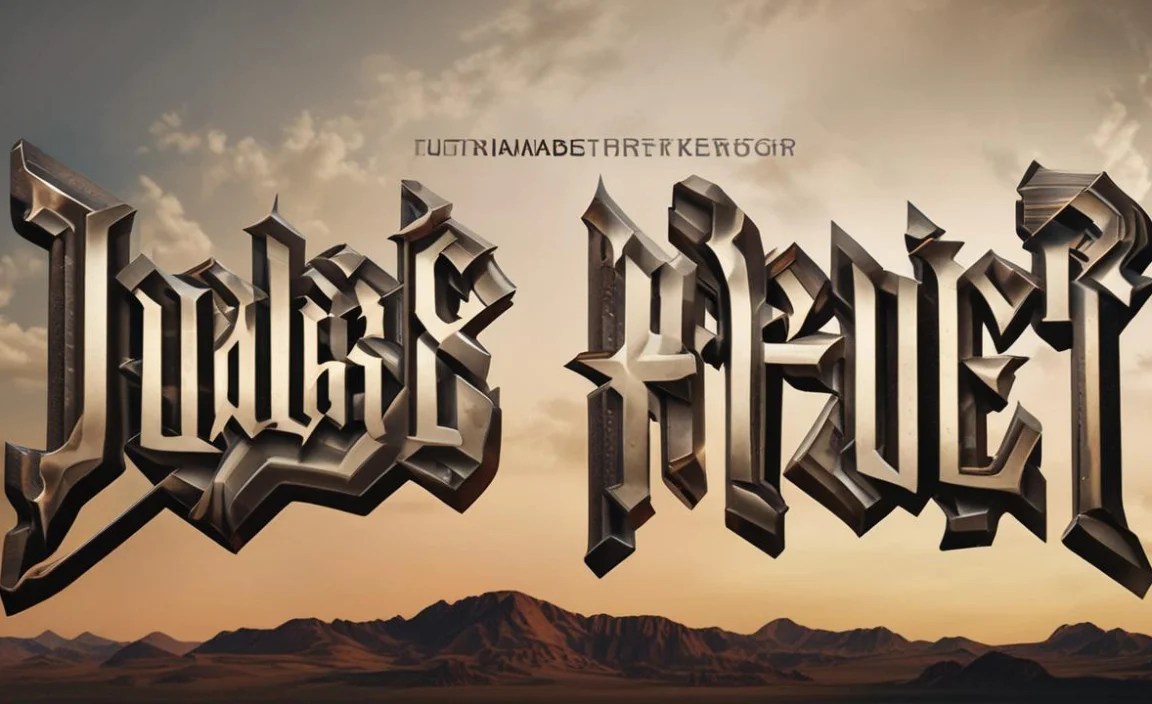 Judas Priest Font Character Map:
