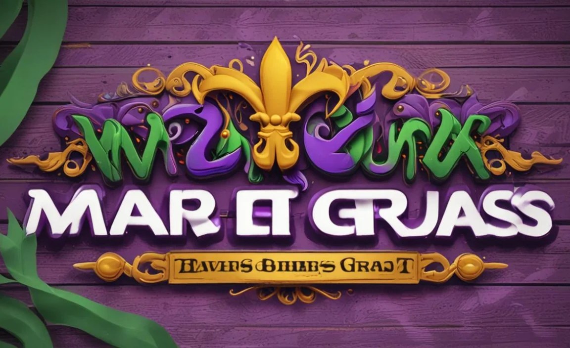 Mardi Gras Font Character Map: