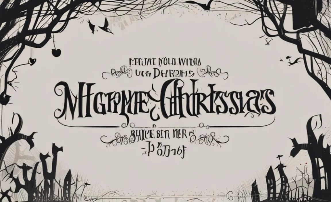 Nightmare Before Christmas Font Character Map:
