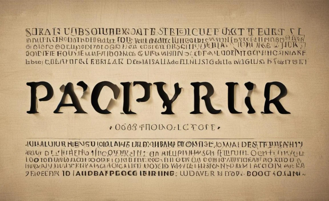 Papyrus Font Character Map: