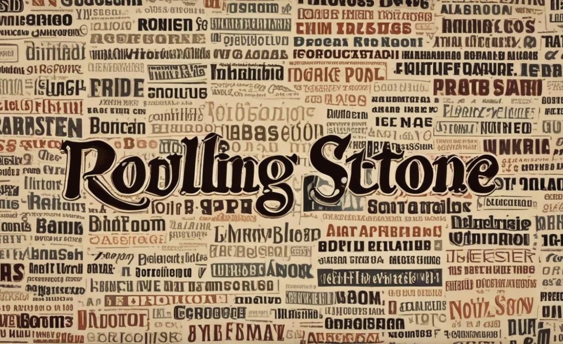 Rolling Stone Font Character Map: