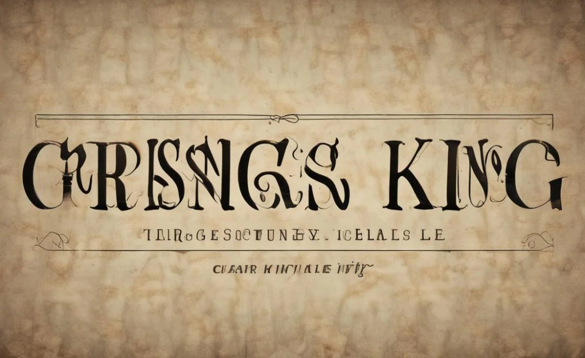 Vintage King Font Info Table: