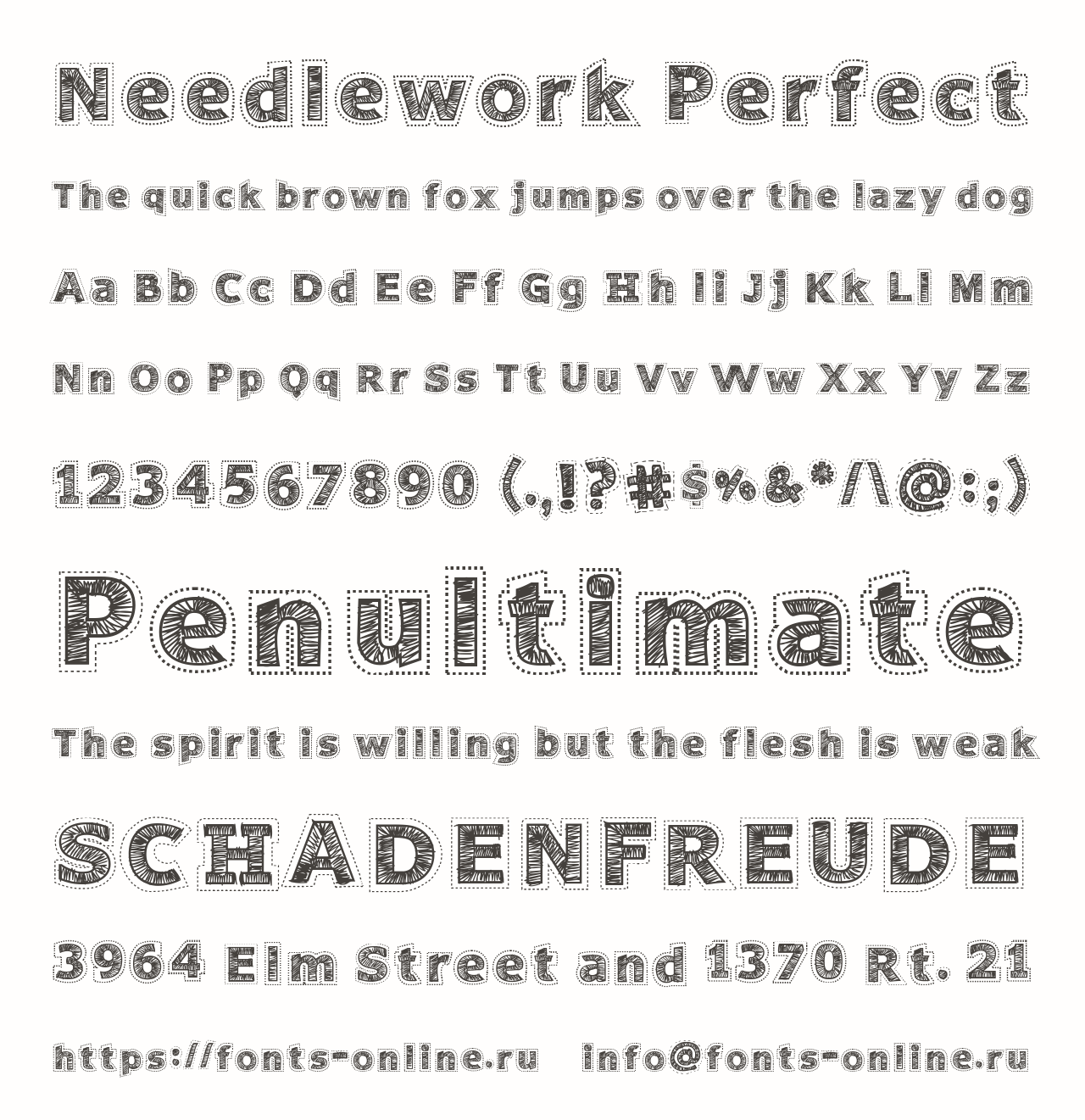 Needlework Perfect шрифт