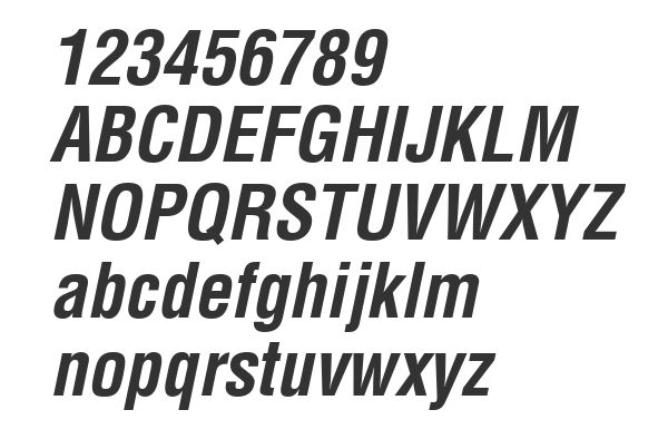 Шрифт Helvetica LT Condensed Bold Italic