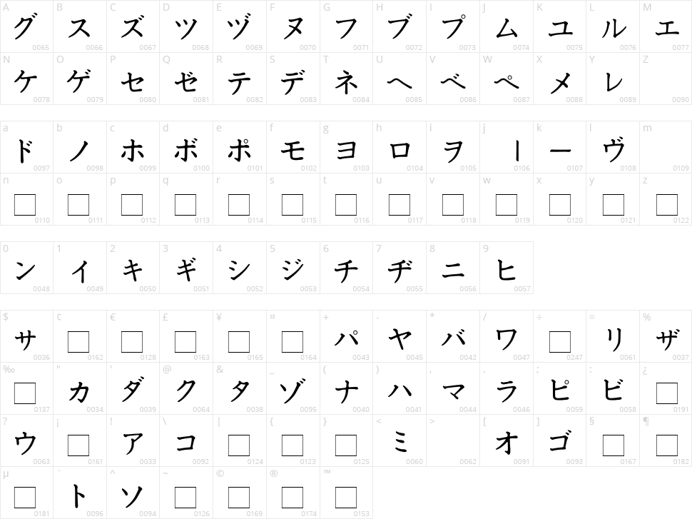 Katakana Font Free Download
