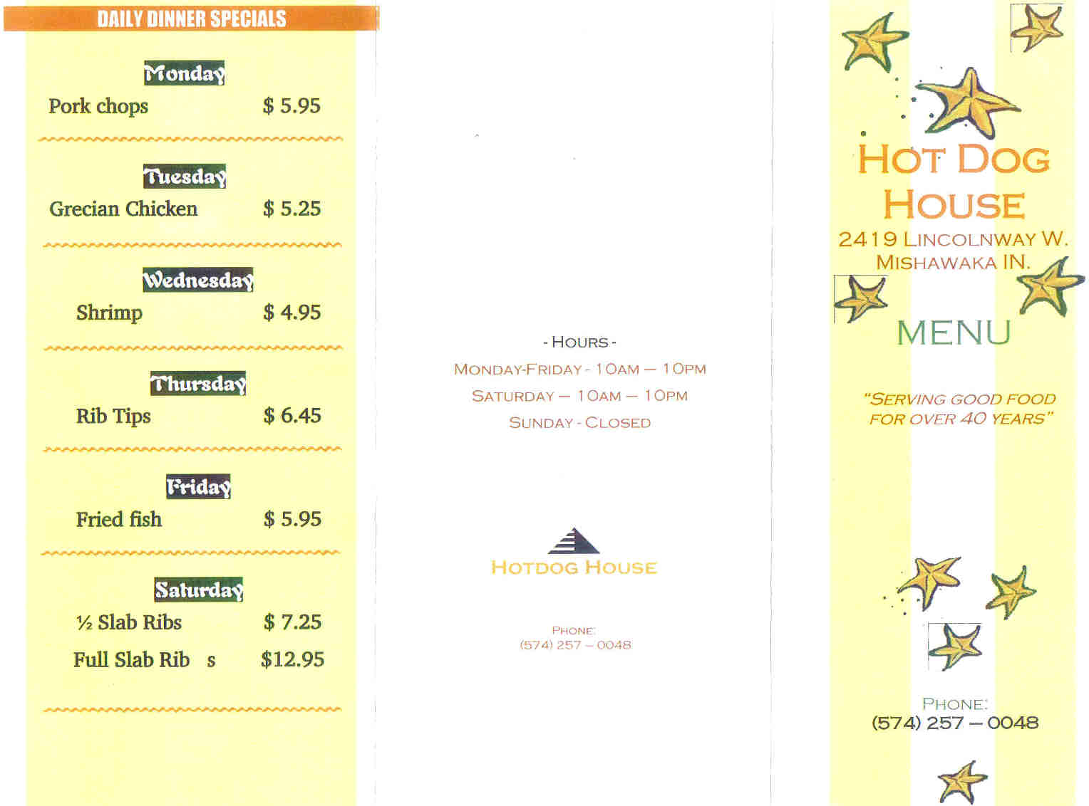 Hot Dog House, Mishawaka, IN Menu, Hours, Details
