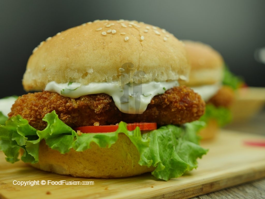 Restaurant Quality Crispy Fish burger Recipe By Food Fusion