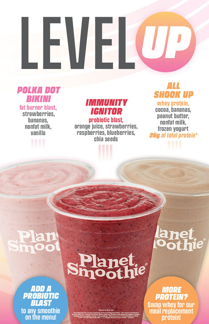 Smoothie's New Level Up Smoothies