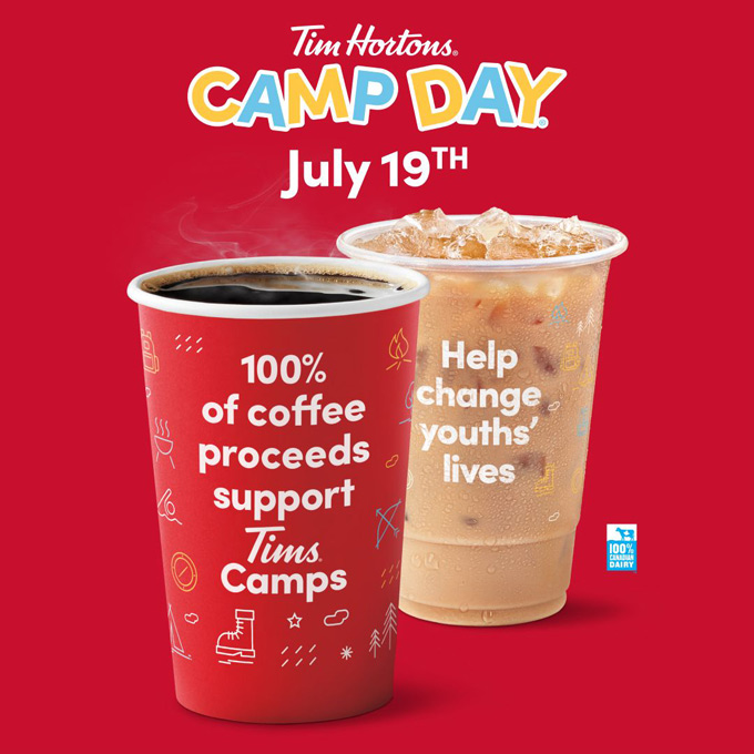 Tim Hortons Camp Day 2023 is July 19 to support Tims Camps