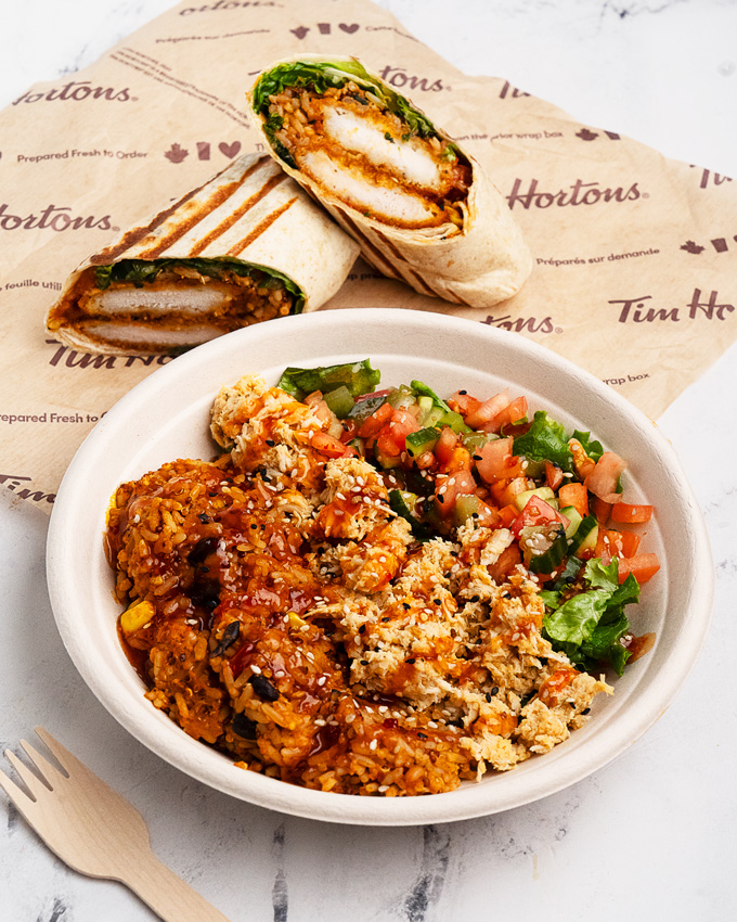 Tim Hortons Sweet Chili Chicken Loaded Bowl & Wrap Foodgressing