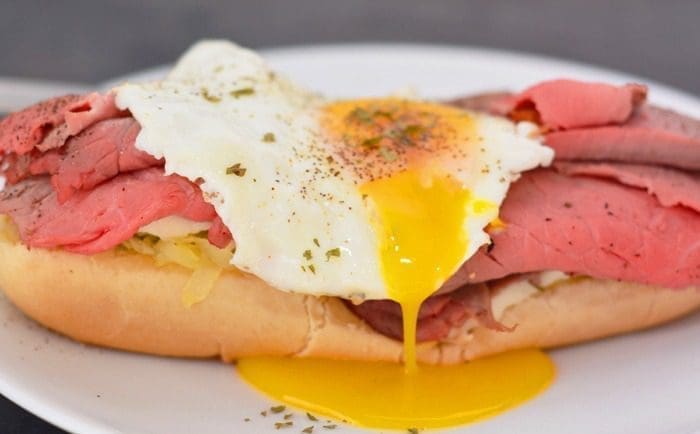 Roast Beef Sandwich with Egg and Hashbrowns Foodie and Wine