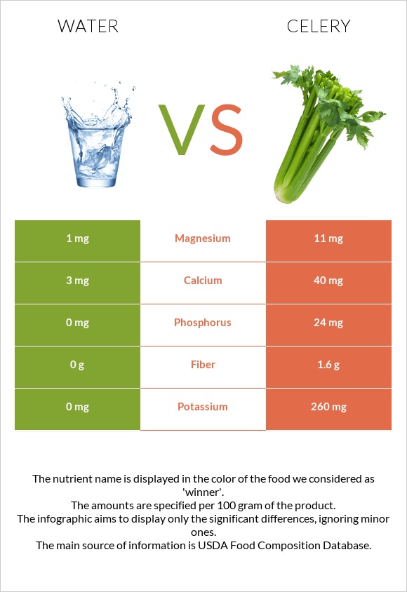 Water vs Celery InDepth Nutrition Comparison