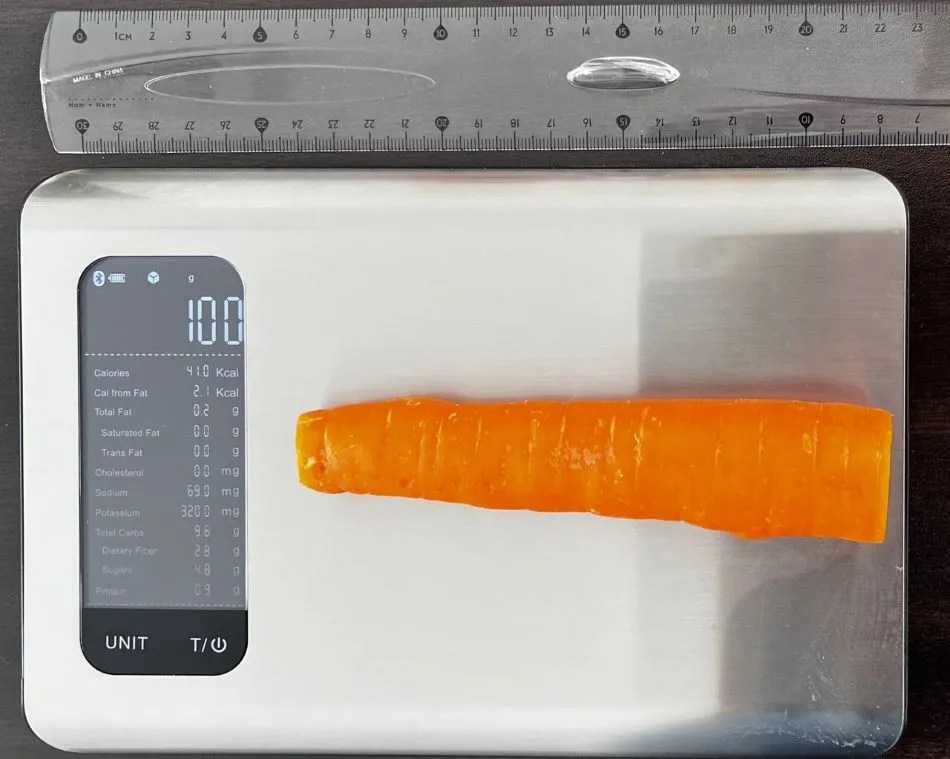 Carrot nutrition calories, carbs, GI, protein, fiber, fats