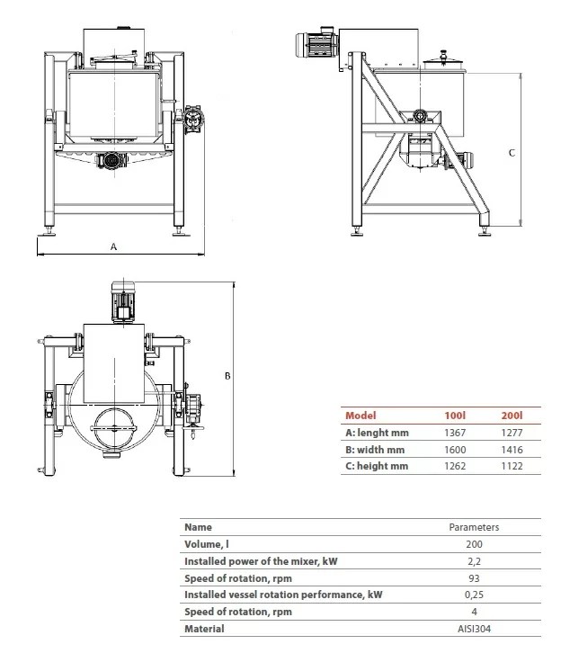 mixers for pharmaceutical, cosmetic, food, construction industry