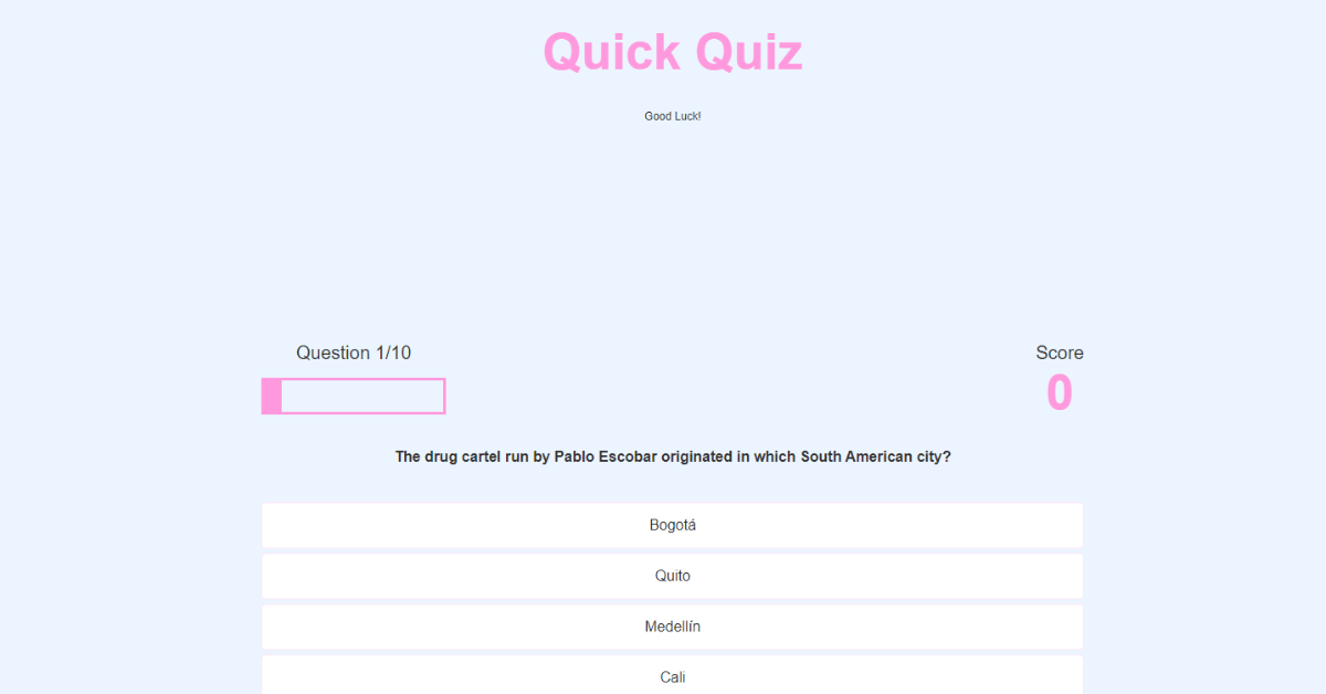 Quiz App Using HTML, CSS, and Javascript