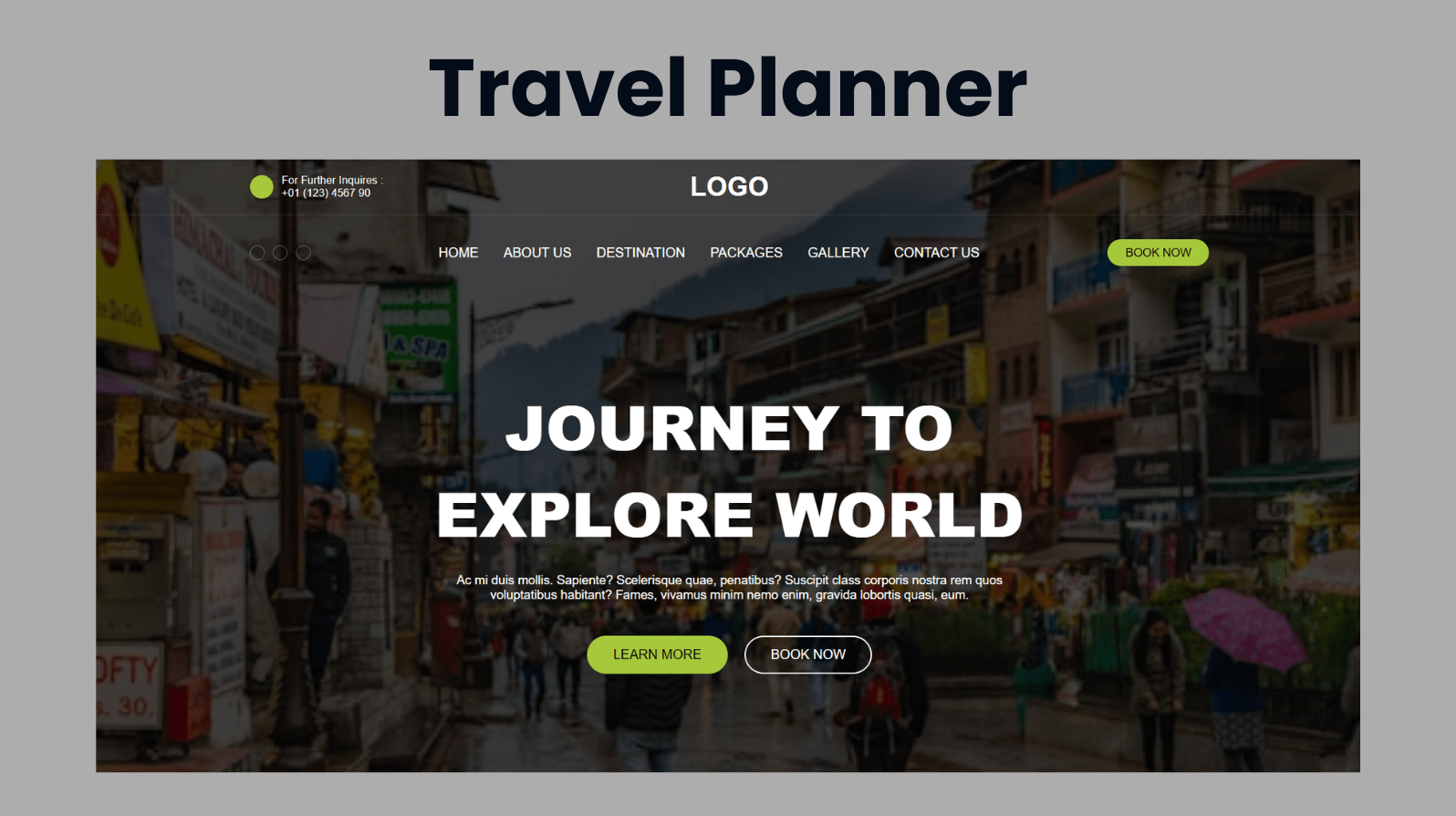 Travel Planner Website Using HTML, CSS and JavaScript