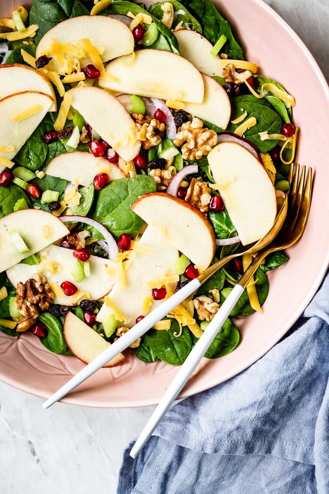 Healthy Apple Salad with Raisins and Walnuts Foolproof Living
