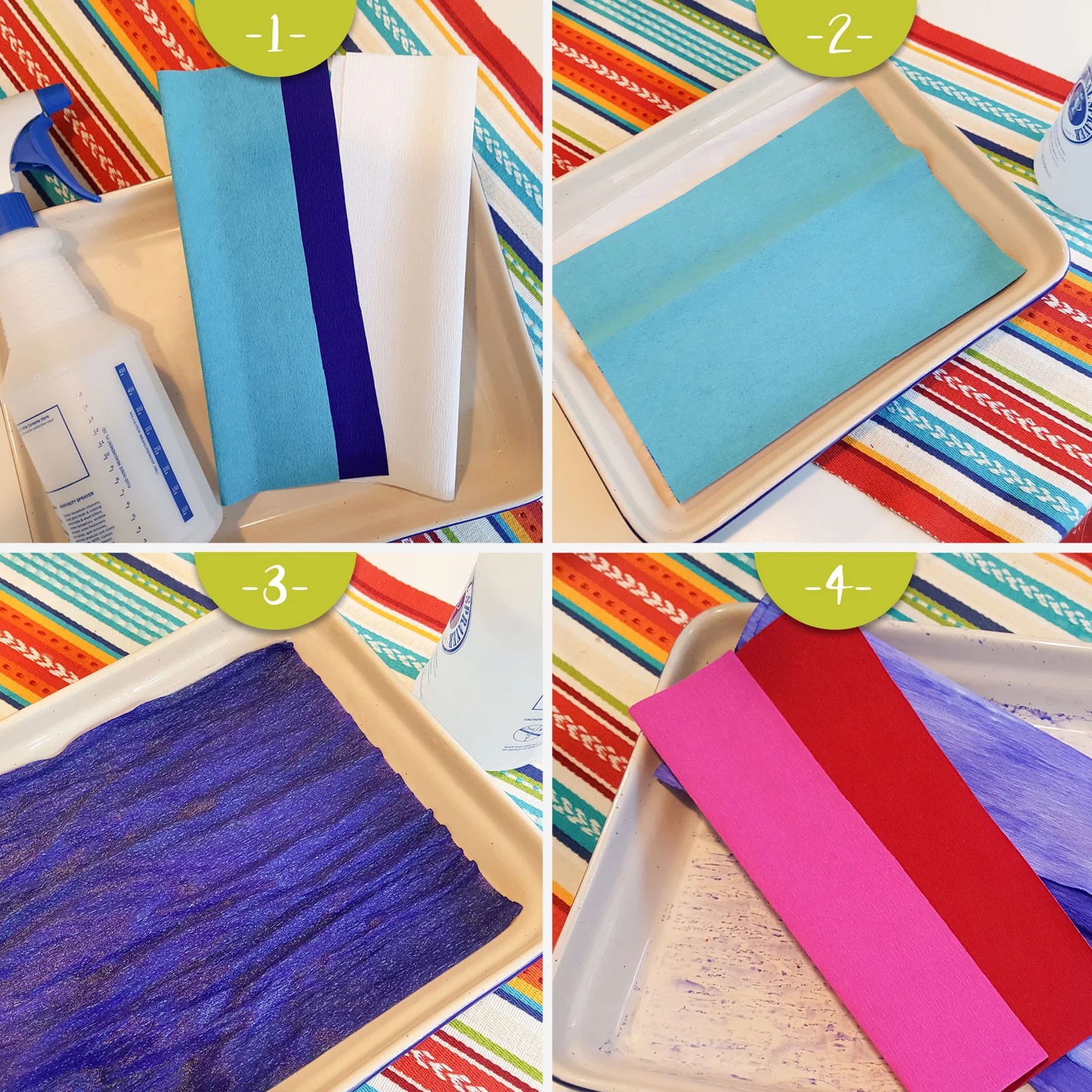 transfer dying crepe paper