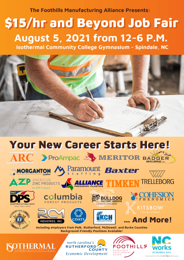 15 and Beyond Job Fair on Aug. 5! Foothills Regional Commission