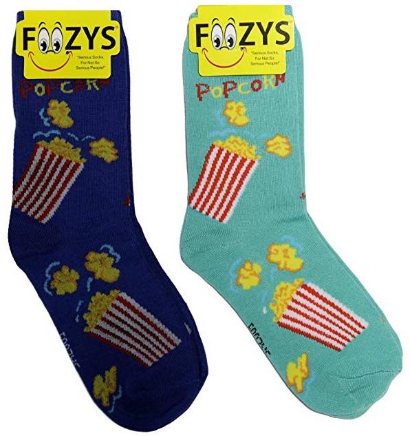 Womens Foozys Socks Design Popcorn in Blue, Green