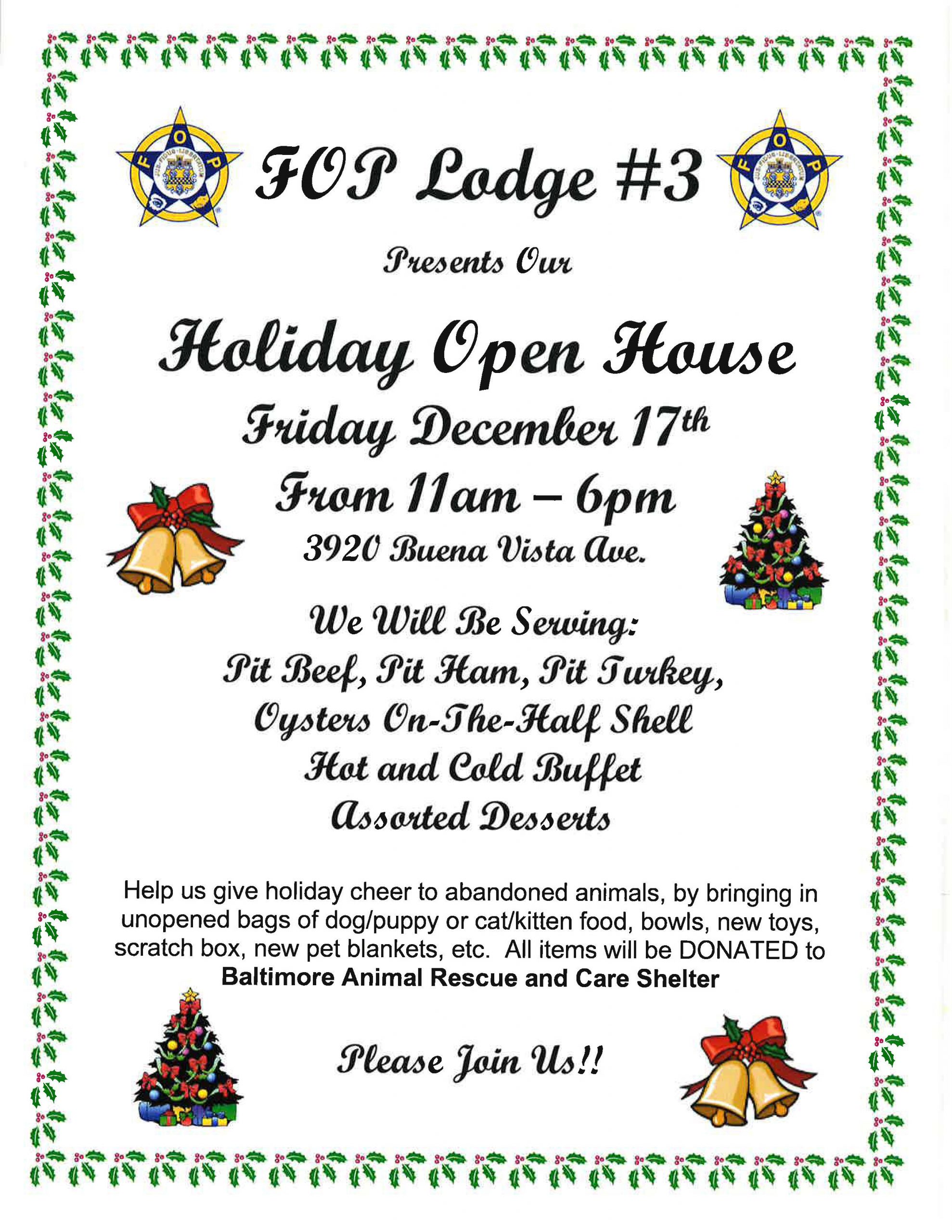 2021 Holiday Open House 12/17/2021 Events Calendar FOP 3