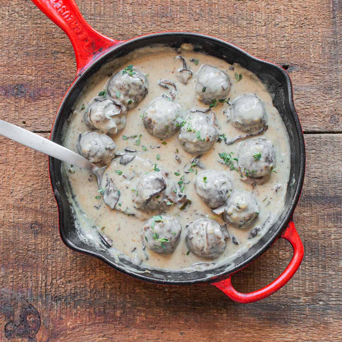Meatballs with Mushroom Gravy FORAGER CHEF