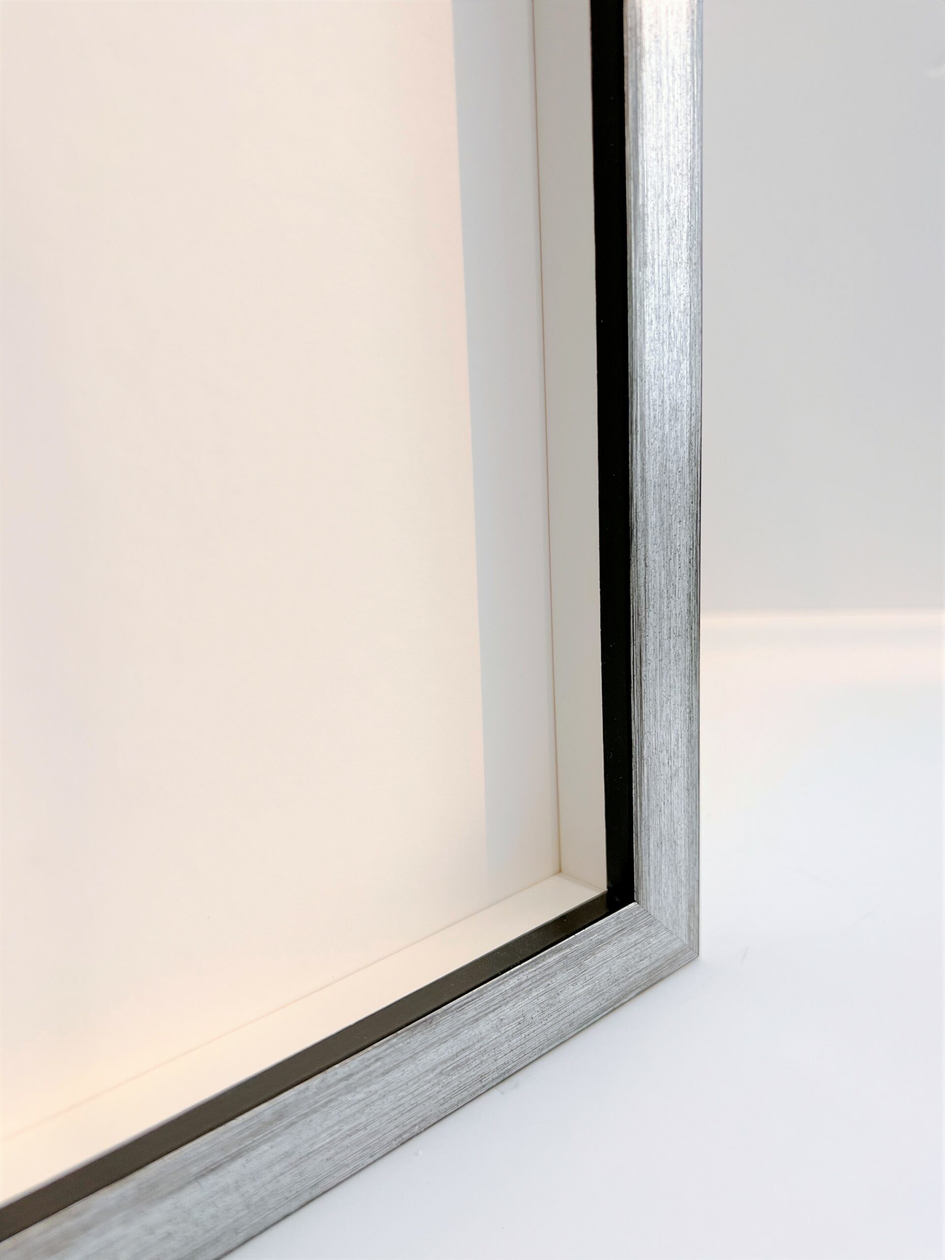 Wooden Box Frame with Gallery Acrylic Glazing Silver or Gold Gilt