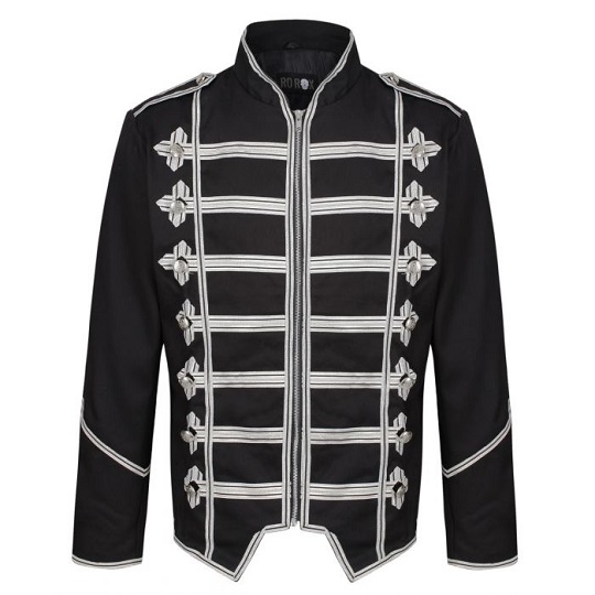 Men's Black Gothic EMO Parade Jacket Forces Jackets