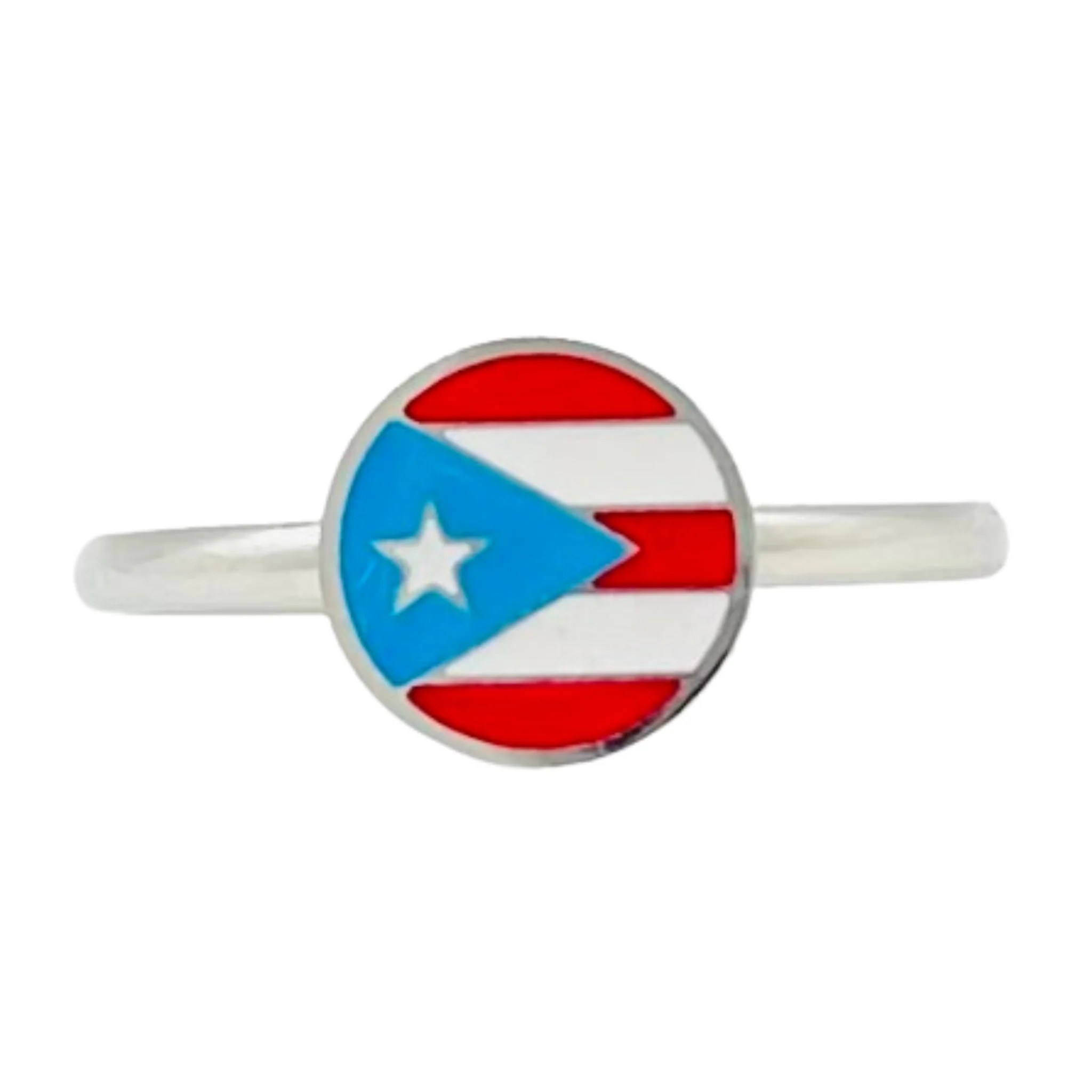 Silver PR Flag Adjustable Ring Force Steel