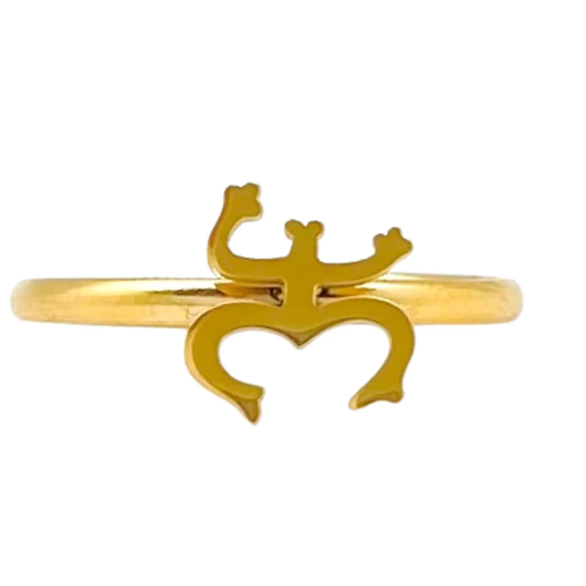 Gold “Coquí Taíno” Adjustable Ring Force Steel