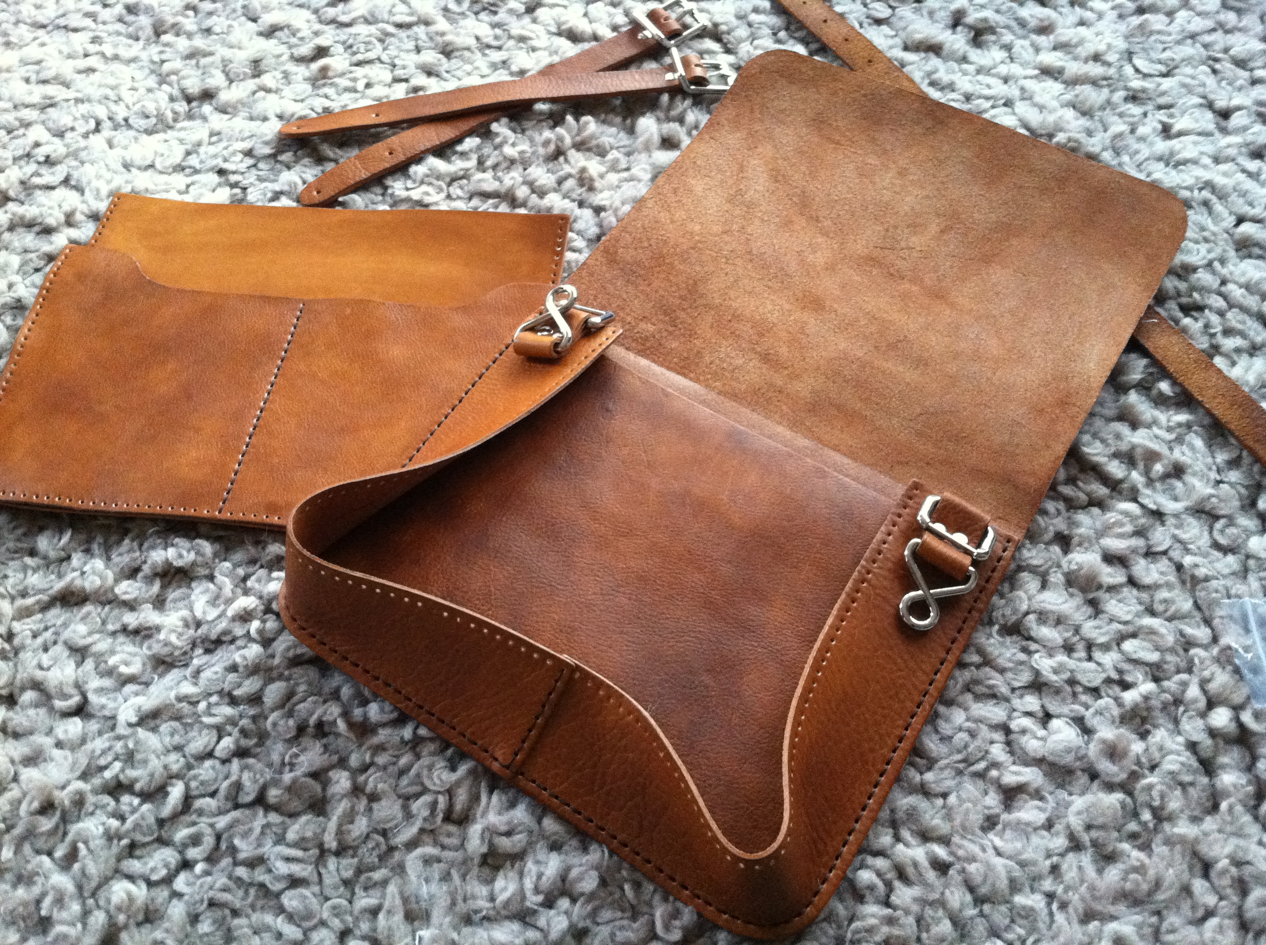 SEWING leather messenger bag just for clarification