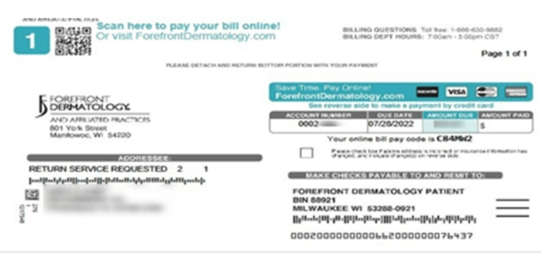 Forefront Dermatology Bill Pay