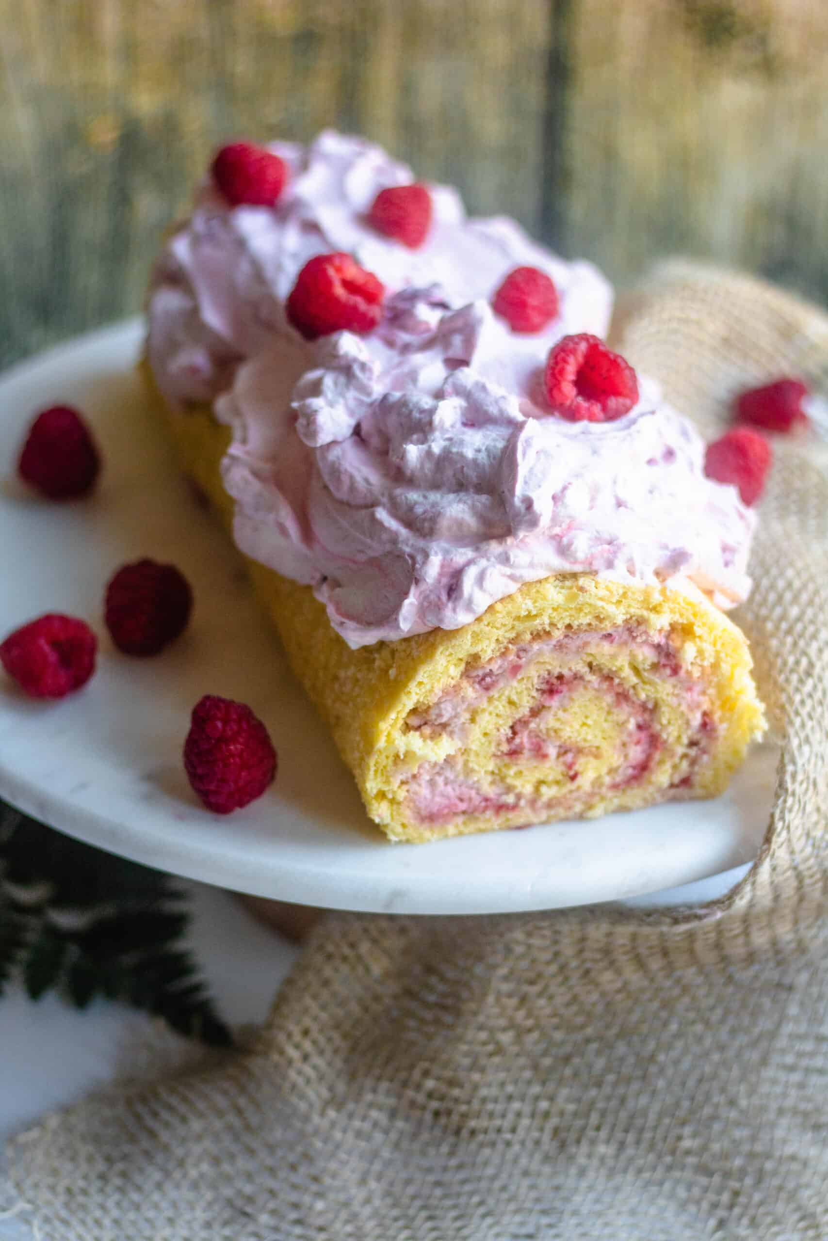 Swiss Roll Recipe with Raspberry Cream Filling The Foreign Fork