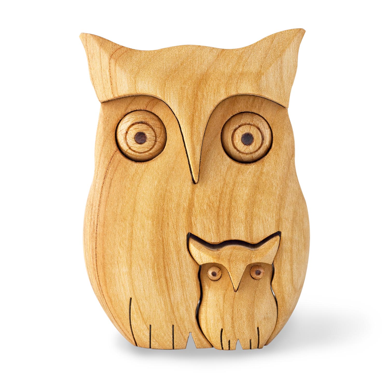 Handmade Wooden Owl Figurine For Home Decor Forest Decor